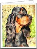 Gordon Setter - Angus - Set of 6 Blank notecards and envelopes by Doggylips