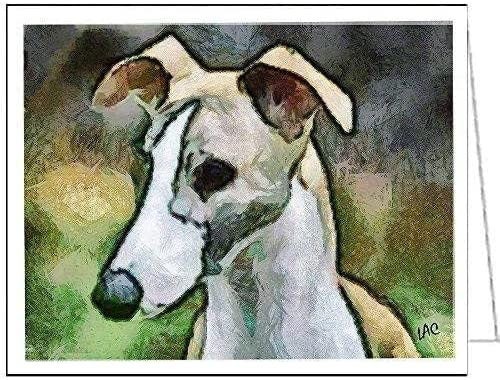 Whippet - &#39;Simba&#39; Set of 6 Blank Notecards and Envelopes by Doggylips by Doggylips™