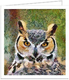 Great Horned Owl - Hootie - Set of 6 Blank Notecards by Doggylips