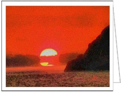 Sifnos Sunset - Sifnos, Greece - Set of 6 Blank Notecards by Doggylips