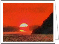 Sifnos Sunset - Sifnos, Greece - Set of 6 Blank Notecards by Doggylips