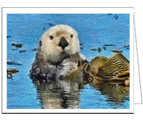 Sea Otter Ollie - Set of 6 Blank Notecards