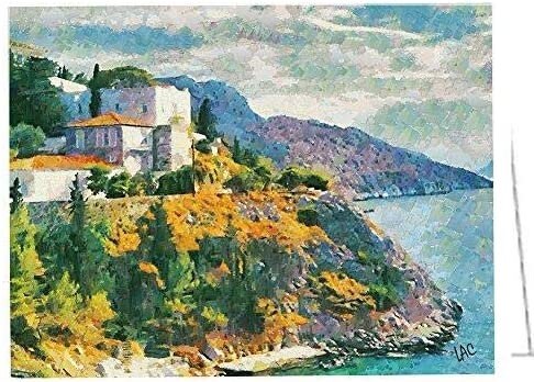 Hydra Hillside - Set of 6 Blank notecards and envelopes