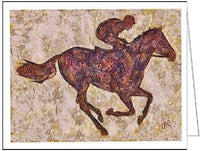 Off to The Races - Race Horse - Set of 6 Blank Notecards and Envelopes by Doggylips