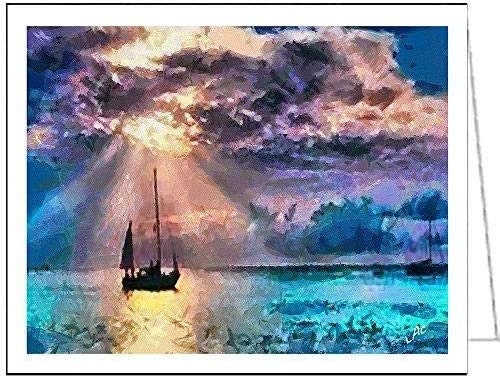 Aegean Enchantment - Set of 6 Blank Notecards by Doggylips