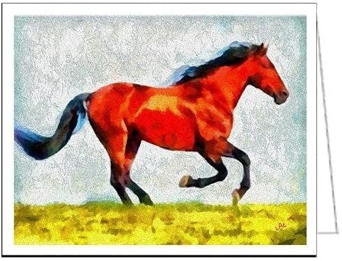 Old Red - Horse - Set of 6 Notecards by Doggylips