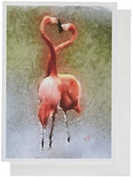 Flamingos - Love Birds- Notecards- Set of 6 by Doggylips