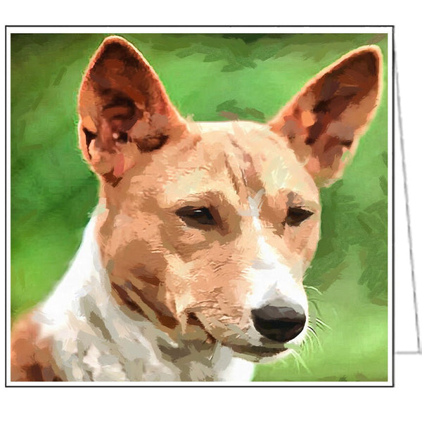 Basenji - Set of 6 Blank Notecards 5,25 x 5,25 Inches Each