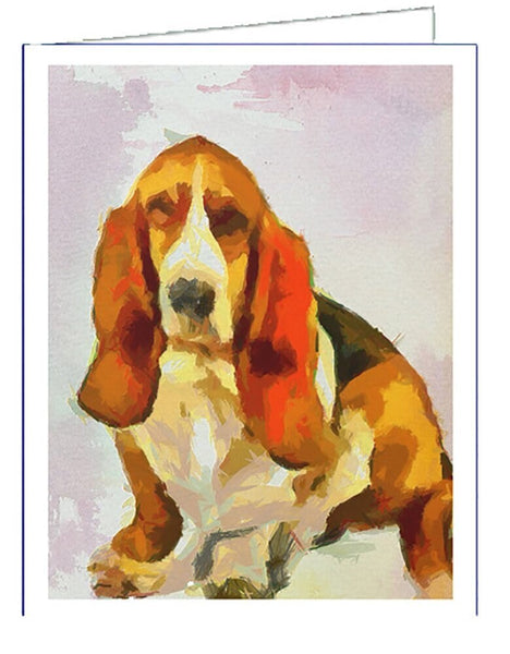 Basset Hound &#39;Lautrec&#39; - Set of 6 Blank Notecards - 5 x 7 inches each