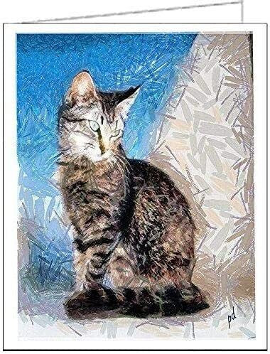 Cats of Greece - &#39;Teris from Tinos&#39; - Set of 6 Blank notecards and envelopes by Doggylips
