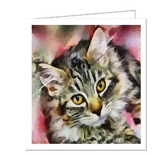 Tabitha - Long-haired Cat- Set of 6 Notecards by Doggylips